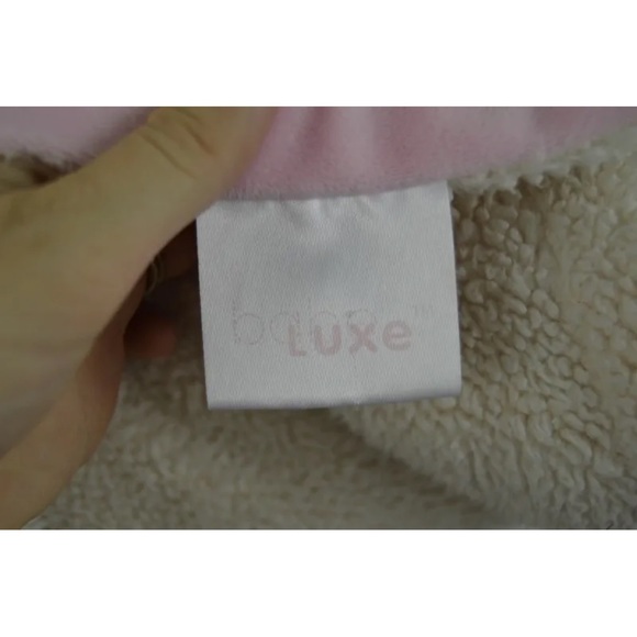 Babe Luxe Baby Blanket Pink Cream Sherpa Security Lovey Soft Plush - Picture 6 of 7